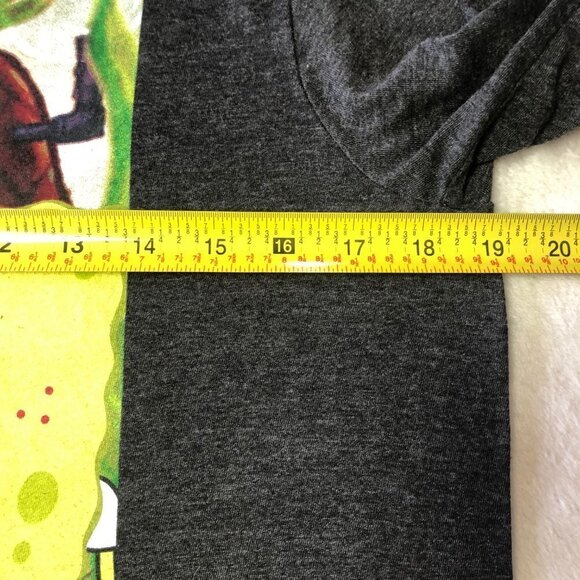 Spongebob & Patrick Face Off! Charcoal Long Sleeve Unisex Shirt Size Small - Picture 5 of 8